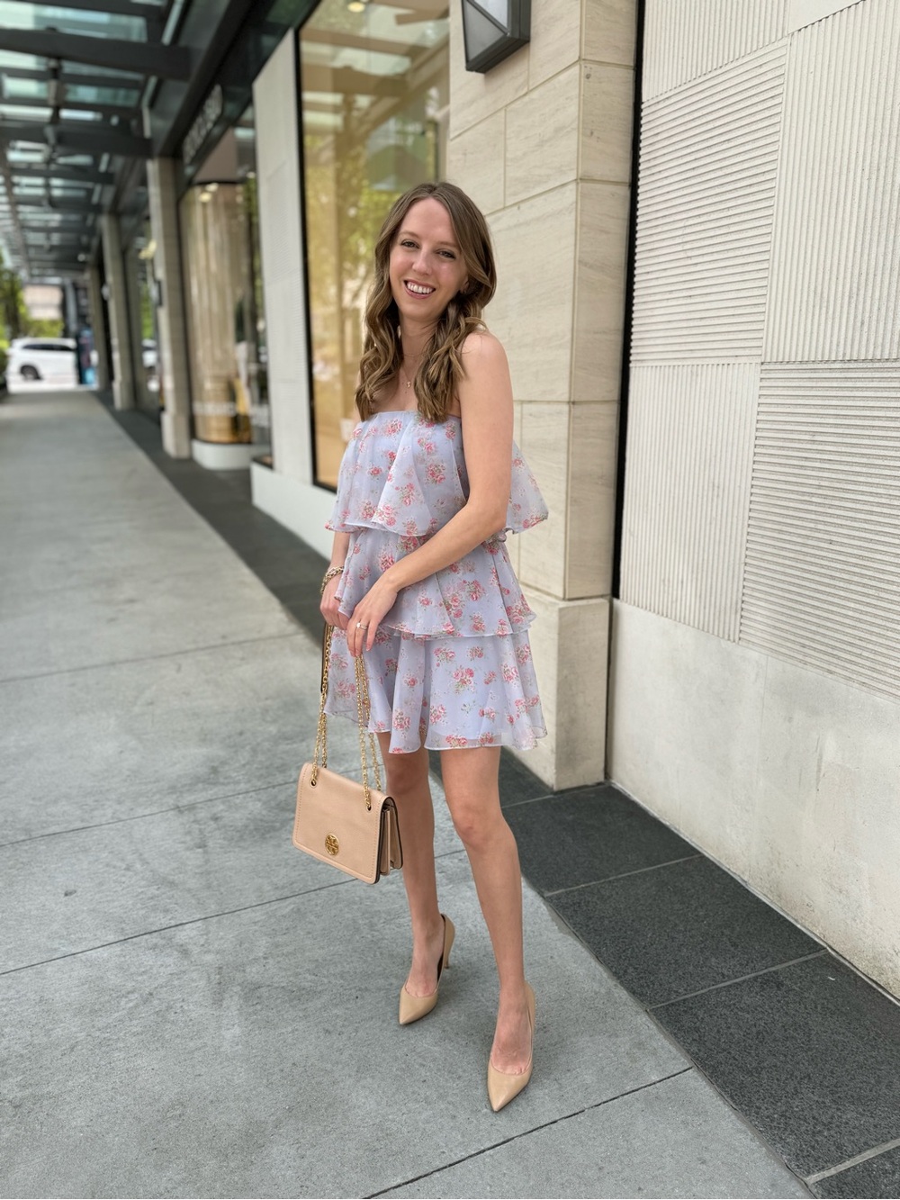 Light Lavender Floral Tiered Dress - Women